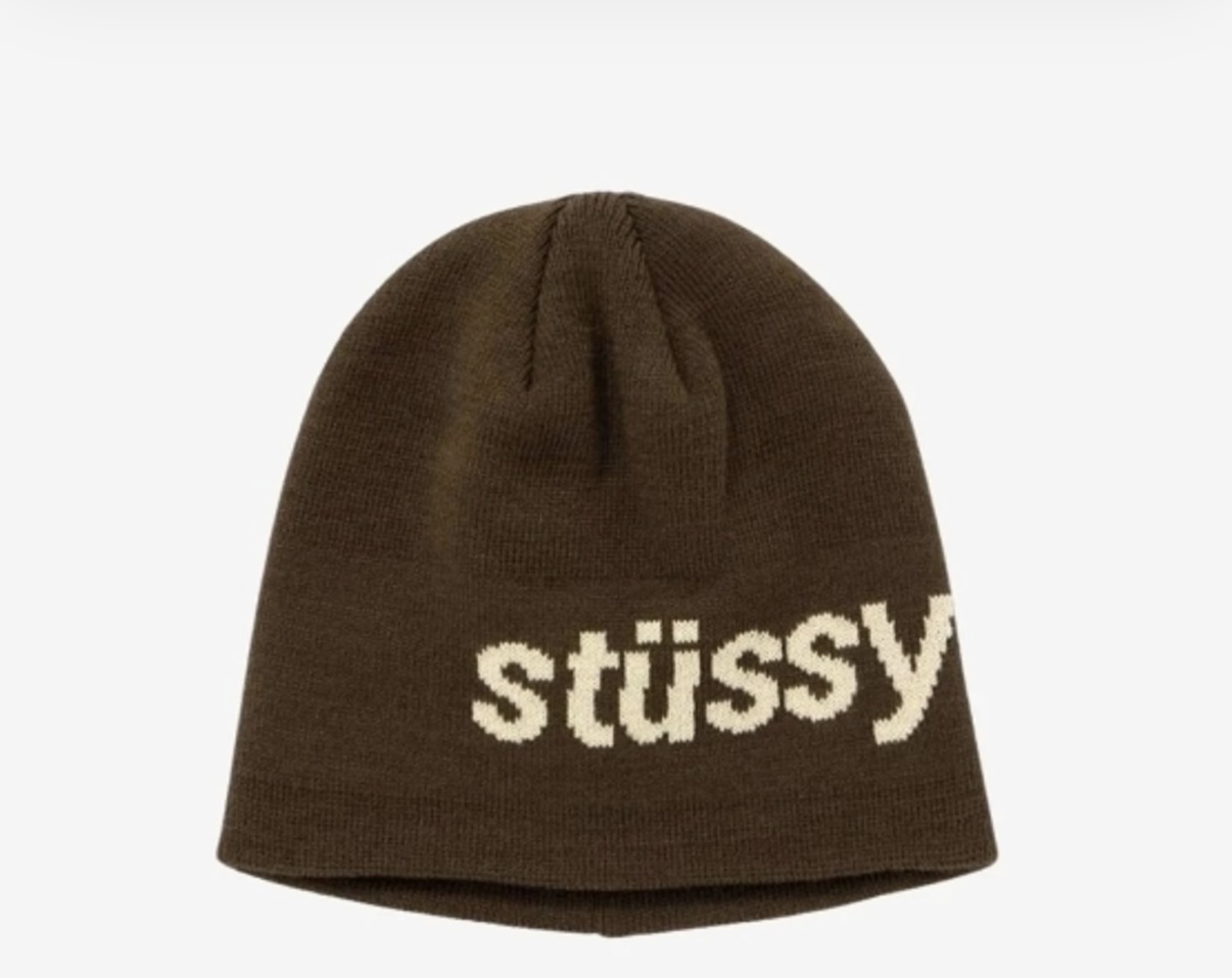 Stussy Helvetica Jacquard Beanie - Brown