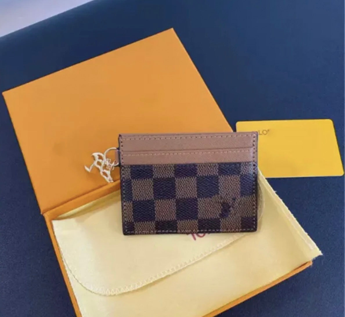 Louis Vuitton 1:1 Credit Card Holder Brown Checkered