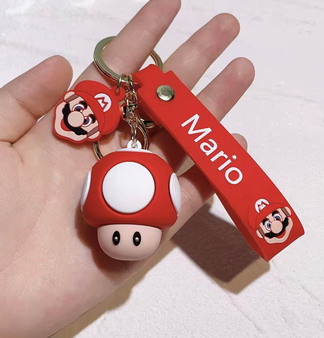 Super Mario Keychain Toad (Mario Label)- Red