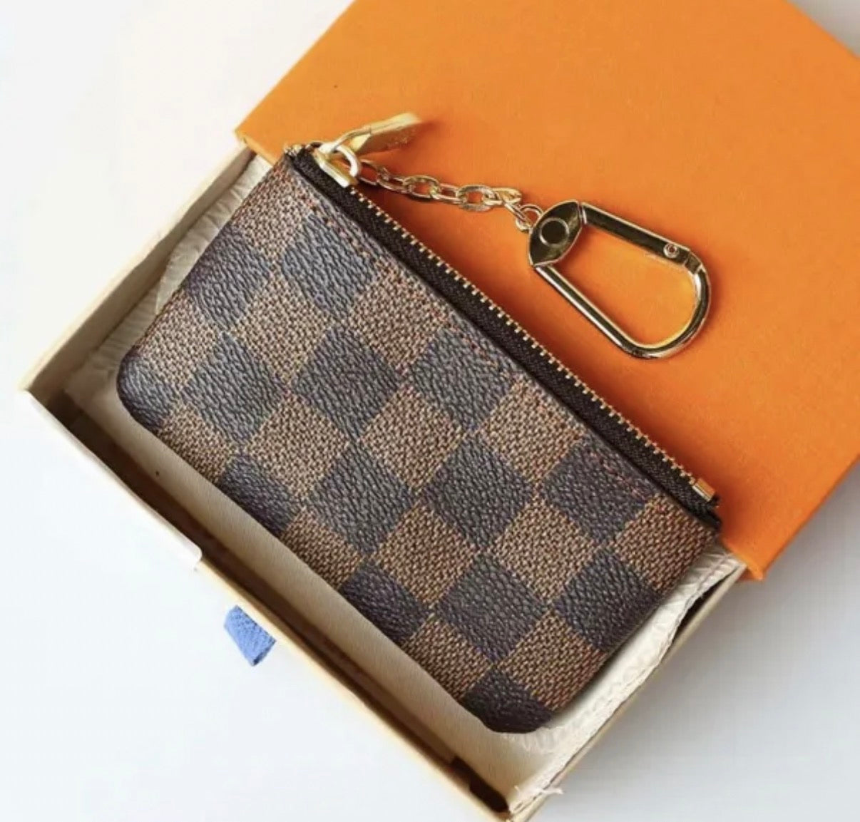 Louis Vuitton 1:1 Coin Pouch Brown Checkered