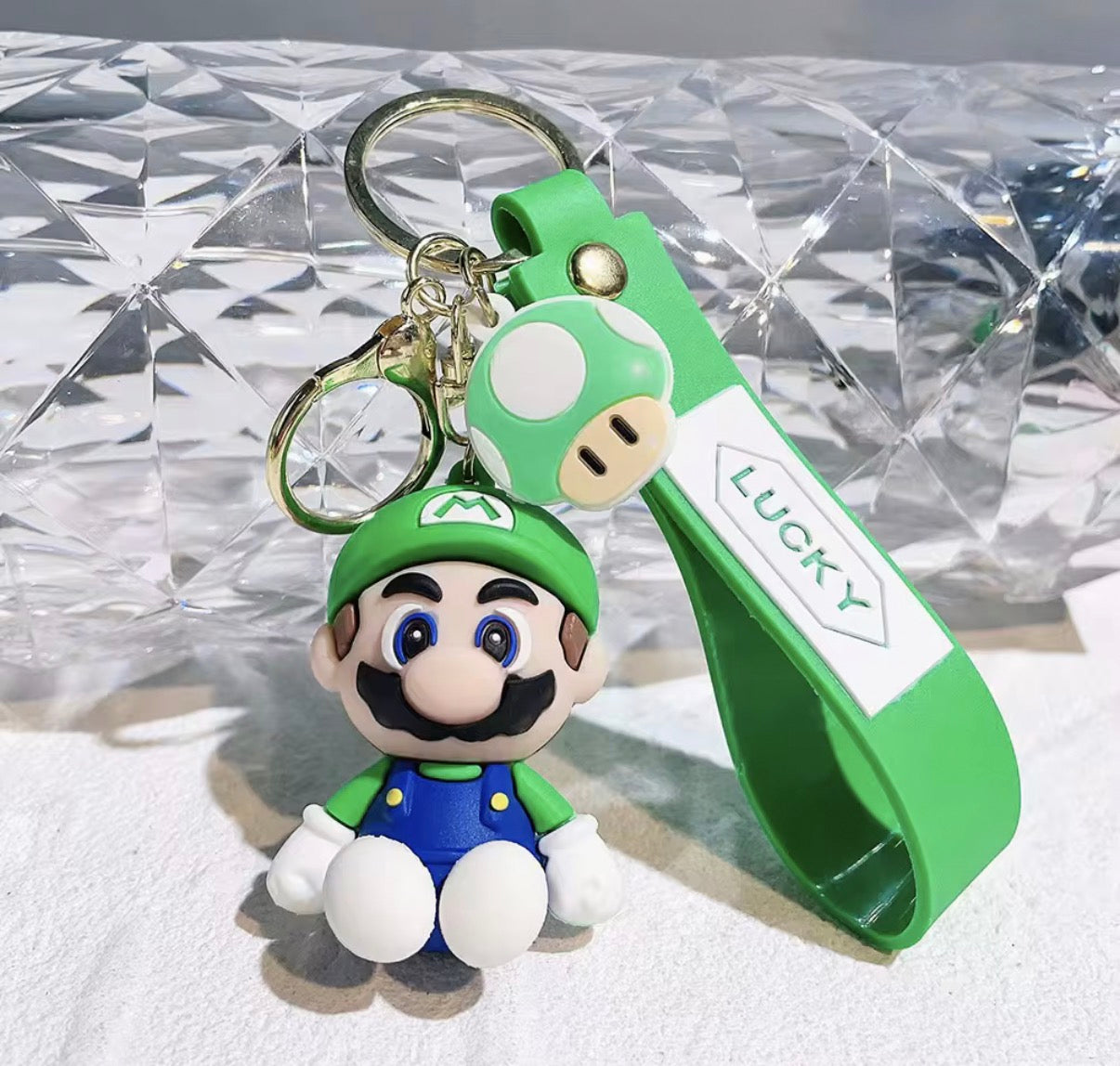 Super Mario Keychain Mario (Lucky Label)- Green/White