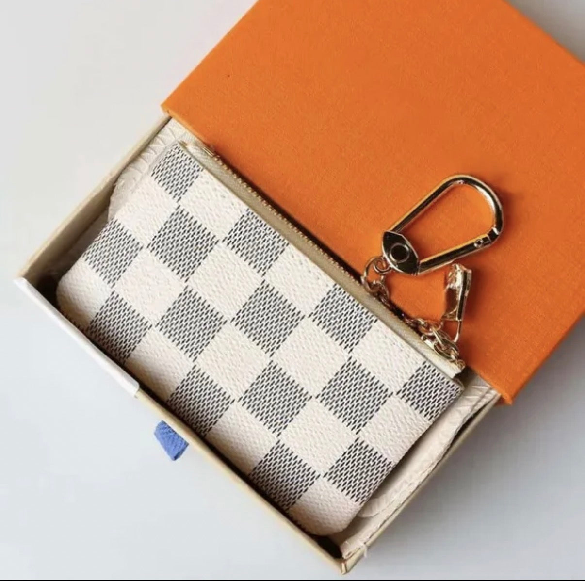 Louis Vuitton 1:1 Coin Pouch White Checkered