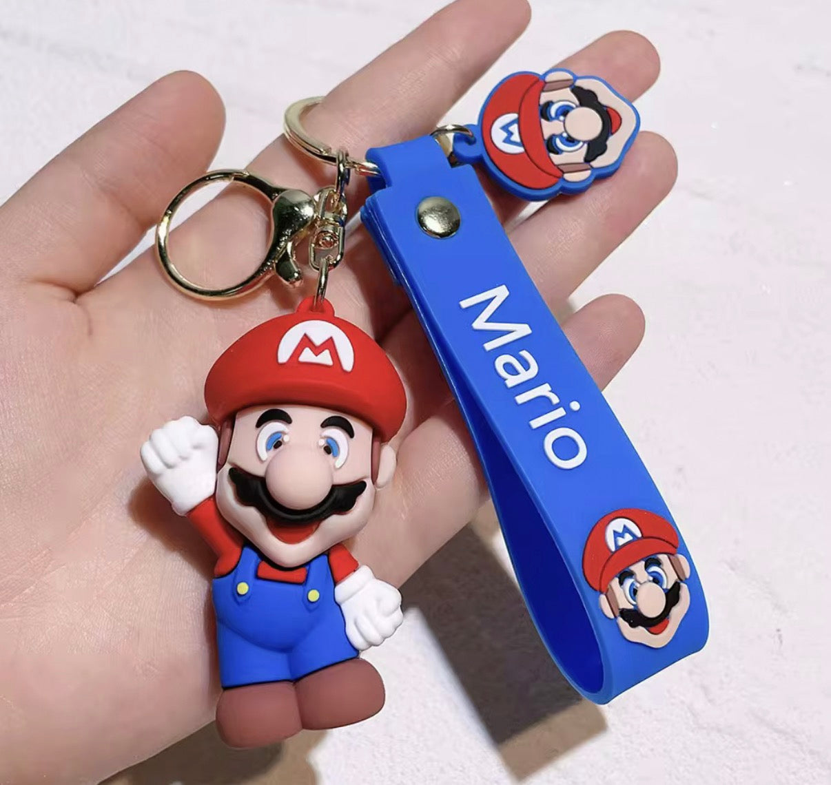 Super Mario Keychain Mario (Mario Label)- Blue