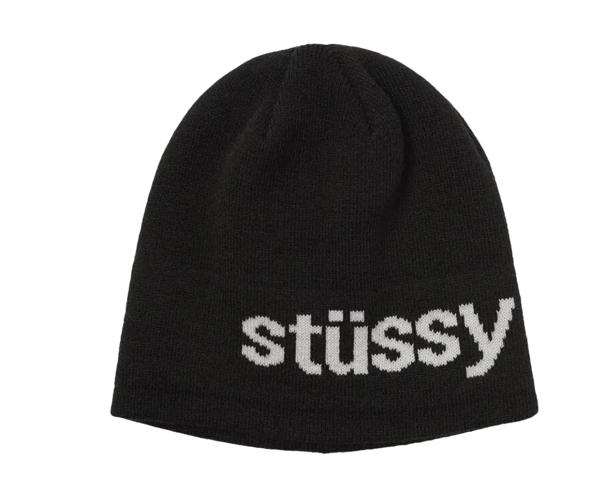 Stussy Helvetica Jacquard Beanie - Black